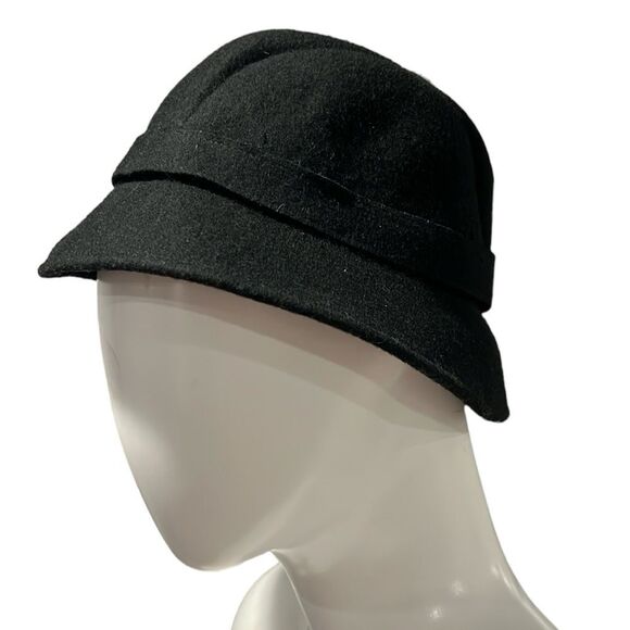 J.Crew black 100% wool bucket style hat size small/Medium - Picture 1 of 5